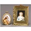 Image 1 : Continental Porcelain Plaque and Miniature Portrait of a Lady...