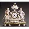 Image 1 : German Porcelain Floral Encrusted Mythological Mantel Clock...