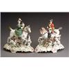 Image 1 : Pair of Meissen Equestrian Figural Groups...