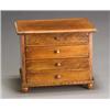 Image 1 : Continental Neoclassical Style Miniature Walnut Chest of Drawers...