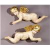 Image 1 : Pair of Continental Parcel Gilt and Painted Wood Putti...