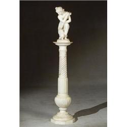 Continental Alabaster Figure of a Woman on a Pedestal...