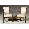 Image 1 : Pair of Continental Neoclassical Style Fruitwood Armchairs...