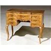 Continental Rococo Style Ebonized and Light Wood Inlaid Walnut Dressing Table...