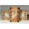 Italian Baroque Style Parcel Gilt and Faux Marble Painted Wall Cabinet...