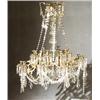 Image 1 : Louis XV Style Brass and Cut Glass Sixteen-Light Chandelier...