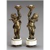 Pair of Louis XVI Style Gilt Metal and Marble Figural Lamps...