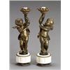 Image 1 : Pair of Louis XVI Style Gilt Metal and Marble Figural Lamps...