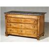 Directoire Ormolu Mounted Walnut Marble Top Commode...