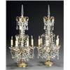 Image 1 : Pair of Louis XVI Style Ormolu and Cut Glass Six- Light Candelabra...
