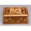 Image 1 : Victorian Marquetry and Grain Painted Wood Box...