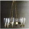 Image 1 : George III Style Brass and Glass Eight-Light Chandelier...