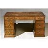 Image 1 : George III Style Walnut Two-Pedestal Partner's Desk...