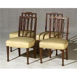 Set of Four George III Style Mahogany Side Chairs...