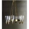 Image 1 : George III Style Brass and Glass Eight-Light Chandelier...