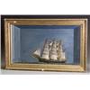 Image 1 : American Carved and Painted Wood Diorama of a Three-Masted Frigate...
