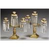 Pair of Classical Ormolu and Cut Glass Three-Light Candelabra...