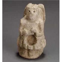 Folk Art Carved Stone Figure of an Angel...