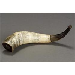 American Engraved Powder Horn...