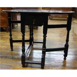 William & Mary Mahogany Drop-Leaf Gate-Leg Table...