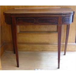 Federal Satinwood Inlaid Mahogany Card Table...