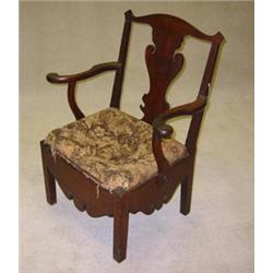 Chippendale Walnut Commode Armchair...