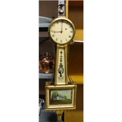 Federal Style Parcel Gilt Mahogany and EglomisÄ Panel Banjo Clock...