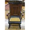 Image 1 : Classical Stencil Decorated Ebonized Wood 'Boston' Arm Rocker...