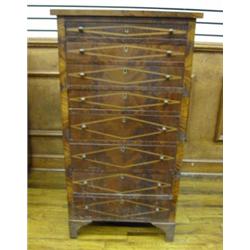 Federal Style Inlaid Mahogany Tall Chest of Drawers...