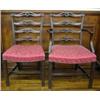 Image 1 : Set of Six Chippendale Style Mahogany Ladder-Back Dining Chairs...