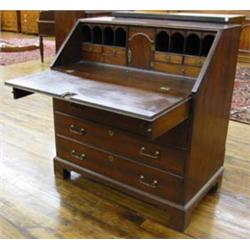 Chippendale Walnut Slant-Front Desk...