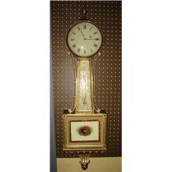 Federal Parcel Gilt Mahogany and EglomisÄ Panel Banjo Clock...