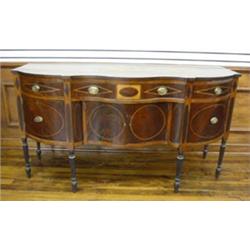 Federal Maple Inlaid Mahogany Serpentine Sideboard...