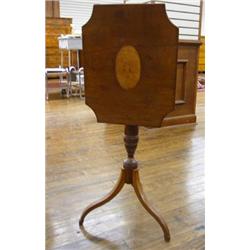 Federal Maple Inlaid Mahogany Tip-Top Tripod Candlestand...