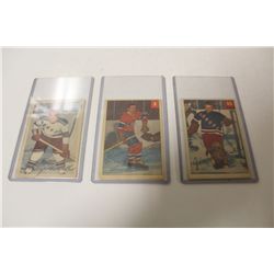 1954 PARKHURST #65 JOHNNY BOWER ROOKIE CARD AND #8 BERNIE  BOOM BOOM  GEOFFRION AND 1953