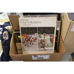 BOX OF VINTAGE NHL EPEMERA AND PHOTOS INCL. OFFICAL 1972 TEAM CANADA MOSCOW SERIES TV PROGRAM,