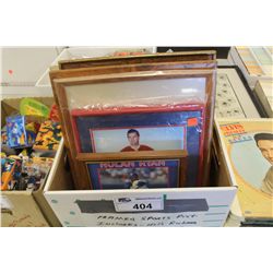 BOX LOT OF ASSORTED SPORTS FRAMED PHOTOS