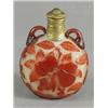 Image 1 : A good Webb cameo glass scent bottle overlaid in red glass with fruit and foliage below a gilt br...