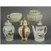 Image 1 : A Belleek teacup and saucer, a Grainger & Co pierced pot pourri, a small Copeland Spode coffee po...