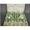 Image 1 : A George V Royal Doulton six place coffee set with silver gilt spoons in a fitted Mappin & Webb p...