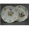 Image 1 : A good pair of 18th century Meissen plates with basket weave shaped borders and enamelled floral...