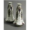 Image 1 : A pair of George V Royal Worcester porcelain vases, with stylised enamel decoration, circa 1915,...