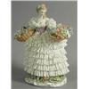 Image 1 : A late 19th/20th century Sitzendorf figure of a lady carrying two baskets of flowers, 23cm Est. 2...