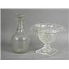 Image 1 : A 19th century glass bowl with an everted rim, and a Regency three ring decanter (replaced stoppe...