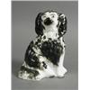 Image 1 : A 19th century Staffordshire poodle, with a painted face and gilt collar, incised initials to the...