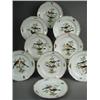 Image 1 : Nine late 19th century Meissen dessert plates, outside decorated with birds and insects, crossed...