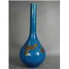 Image 1 : A large 19th century Chinese turquoise bottle vase with the remains of gilt and enamel decoration...