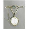 Image 1 : A Hudson 18ct gold hanging globe watch on brooch Est. 150/180...