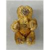 Image 1 : An early 20th century miniature plush body tin face monkey, with articulated neck, arms and legs,...
