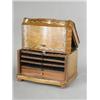 Image 1 : An Edwardian crossbanded oak and walnut humidor, inlaid with mother of pearl, 28cm Est. 200/250...